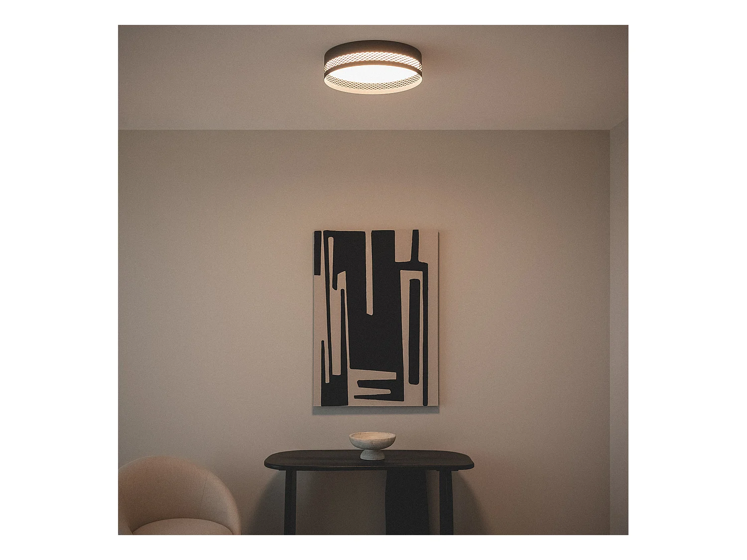 Plafonnier LED 30W Métal Saska S Noir mat