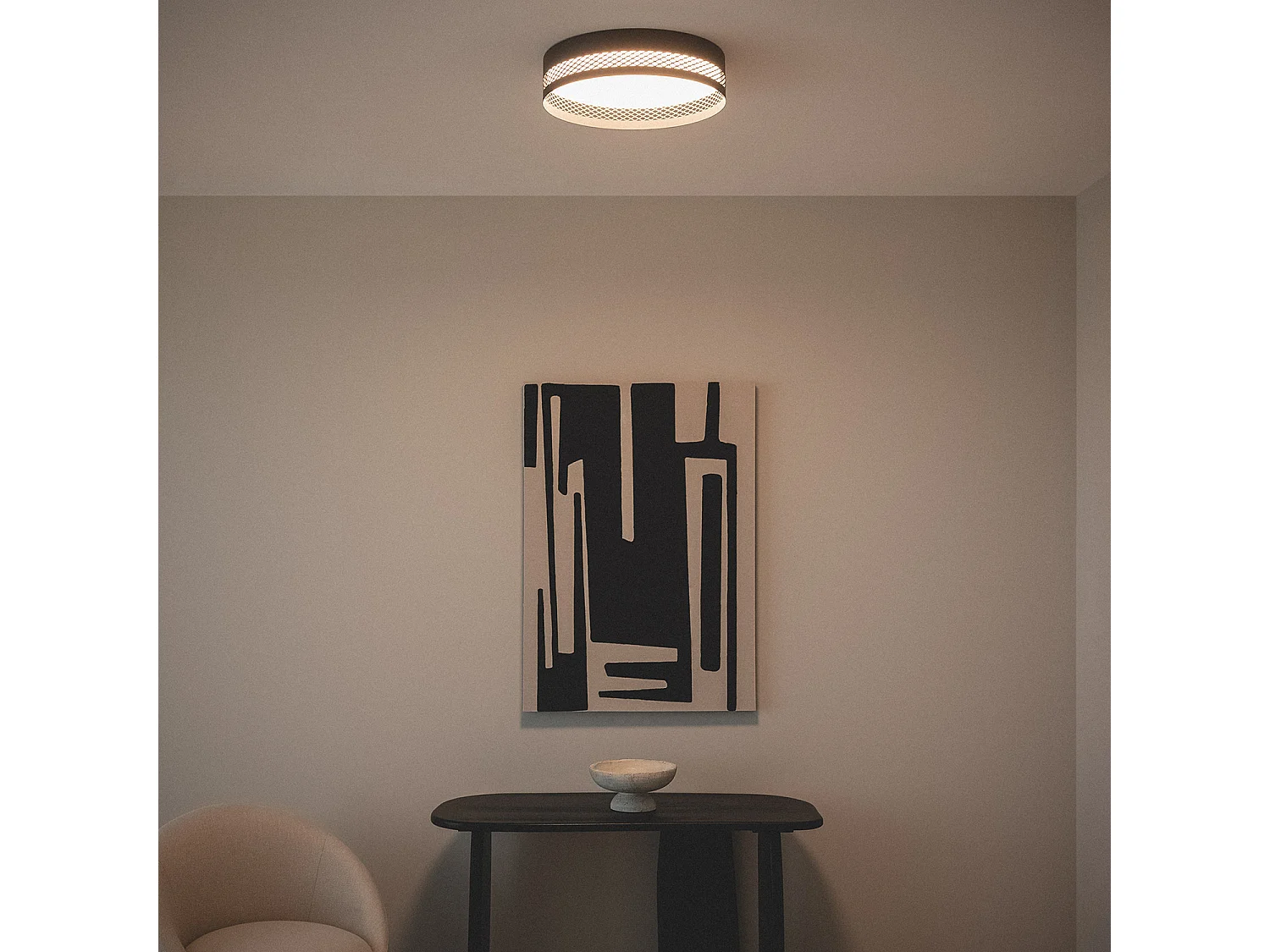 Plafoniera LED 30W Metallo Saska S Nero Opaco