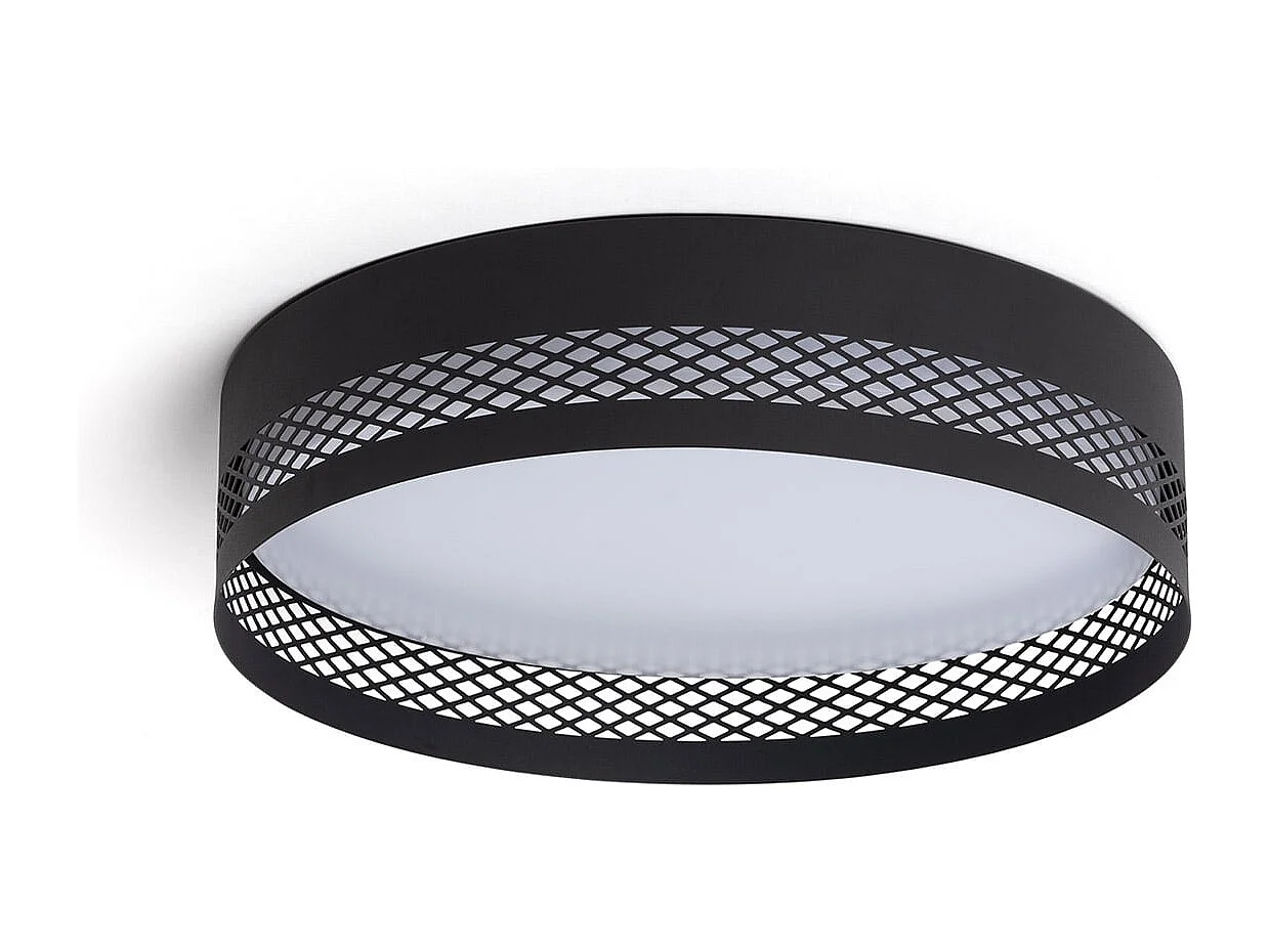 Plafón de Techo LED 30W Acero Saska S Negro Mate
