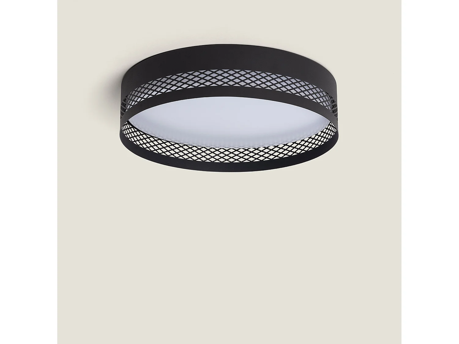 Plafón de Techo LED 30W Acero Saska S Negro Mate