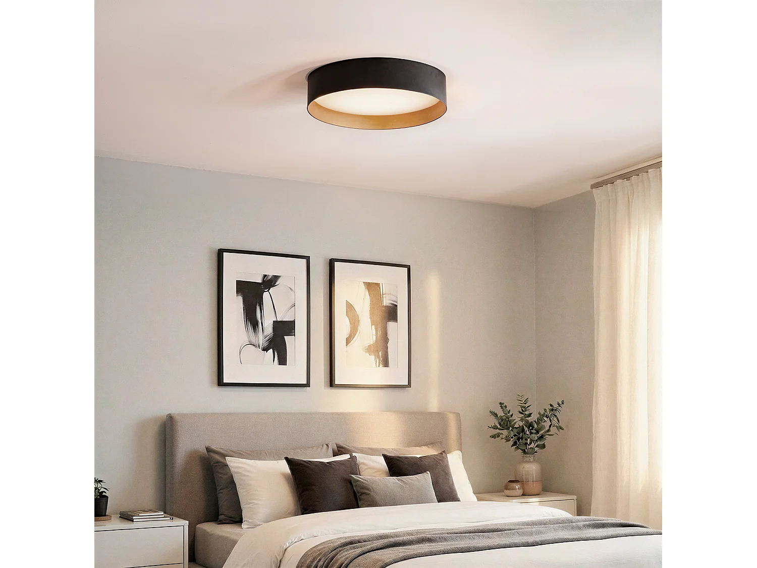 Plafoniera LED da 30 W in Acciaio Talagapa S Ø400 mm Nero