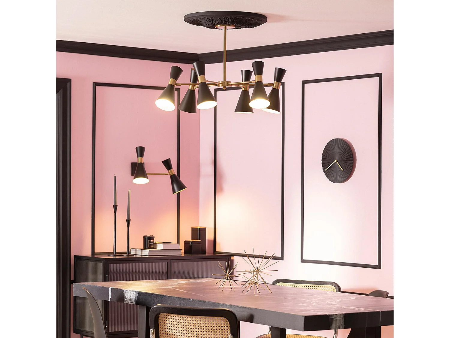 Lampada da Soffitto Alluminio 6 Faretti Jigger Bianco