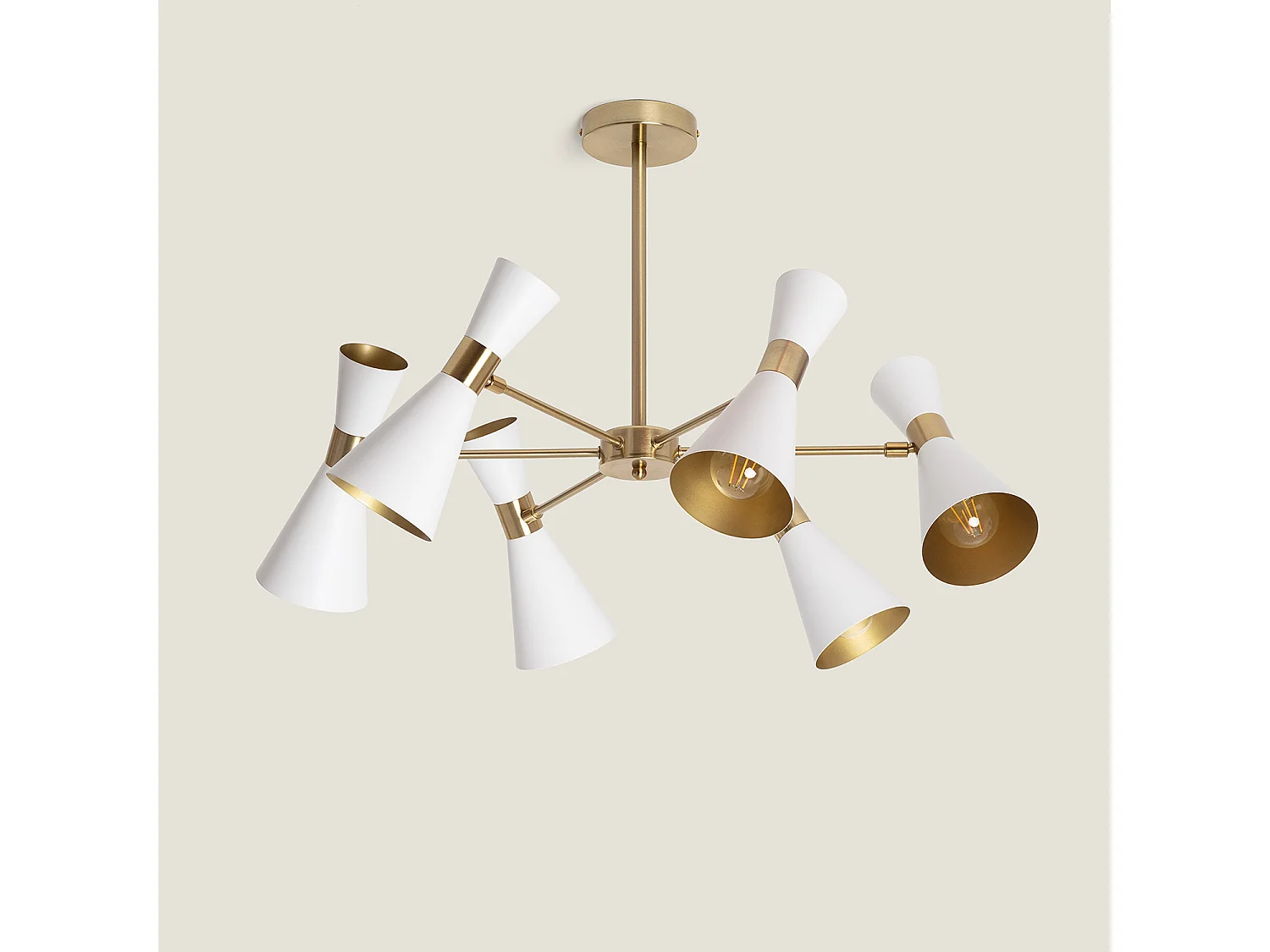 Lampada da Soffitto Metallo 6 Faretti Jigger Bianco