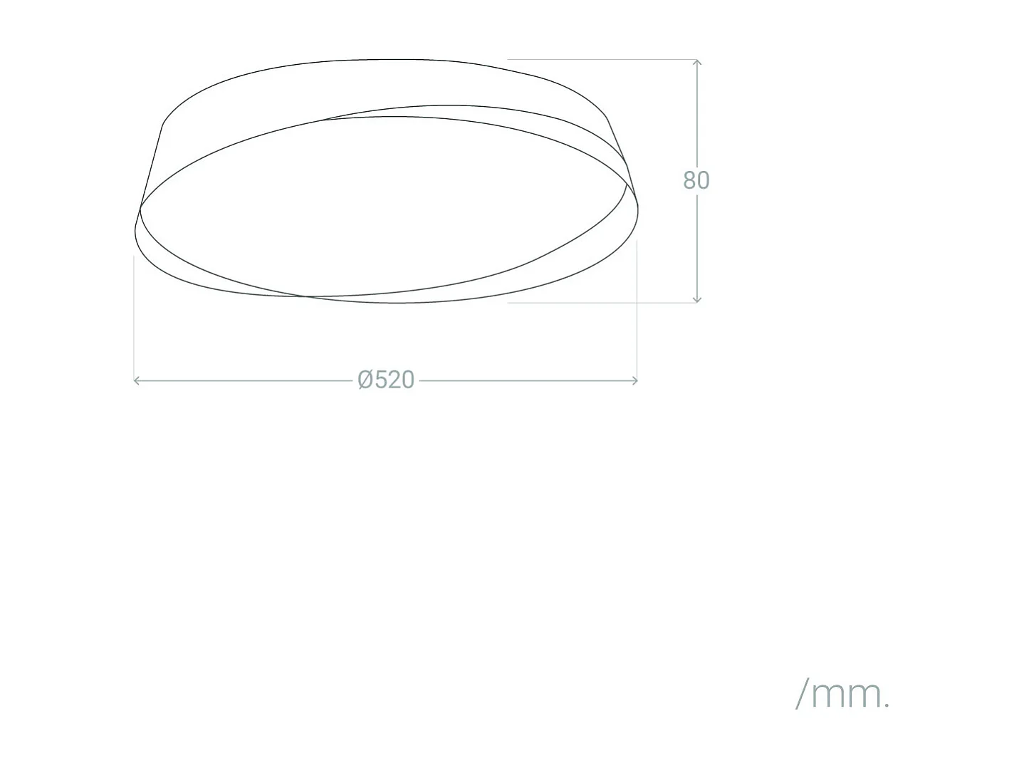 Plafonnier LED 36W Rond Ø520 mm CCT Sélectionnable Nil Blanc
