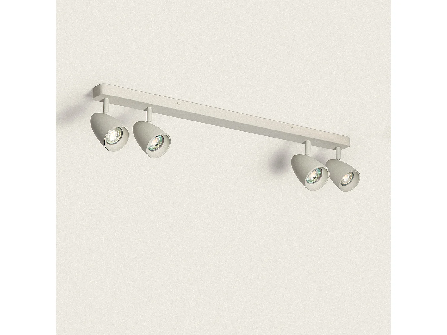 Applique Alluminio Rettangolare Adrien 4 Faretti Grigio Pietra