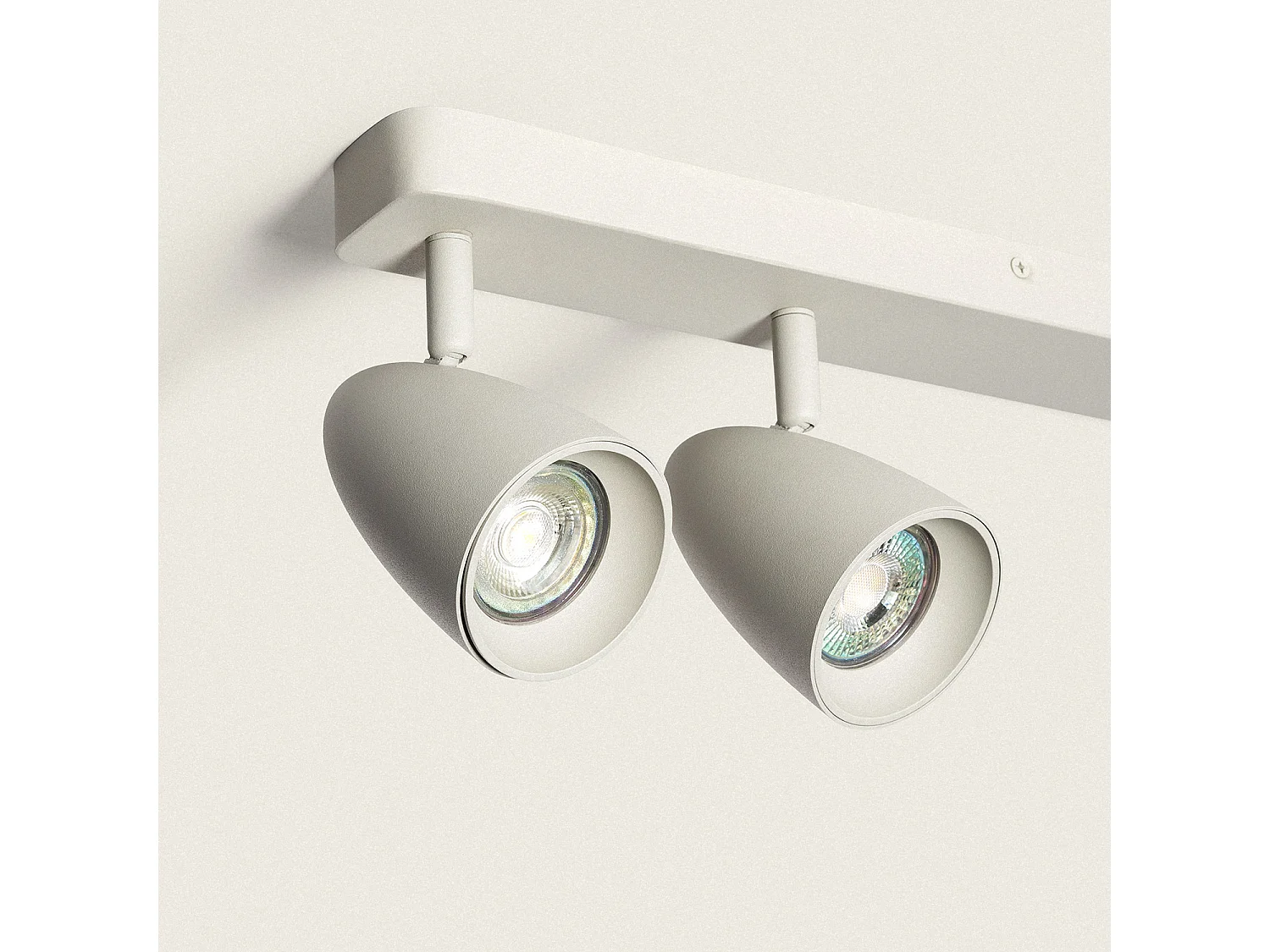 Applique Alluminio Rettangolare Adrien 4 Faretti Grigio Pietra