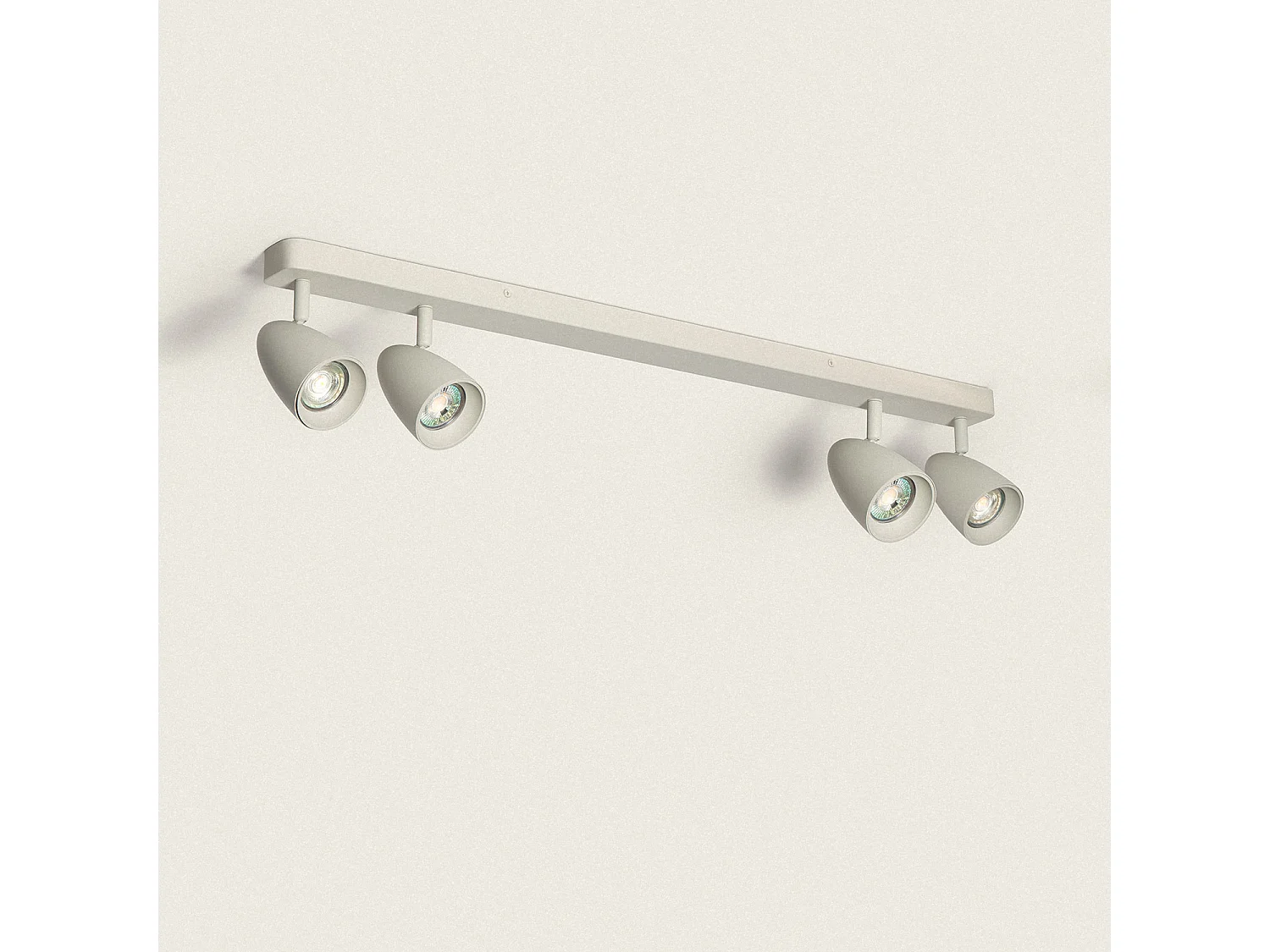 Applique Alluminio Rettangolare Adrien 4 Faretti Grigio Pietra