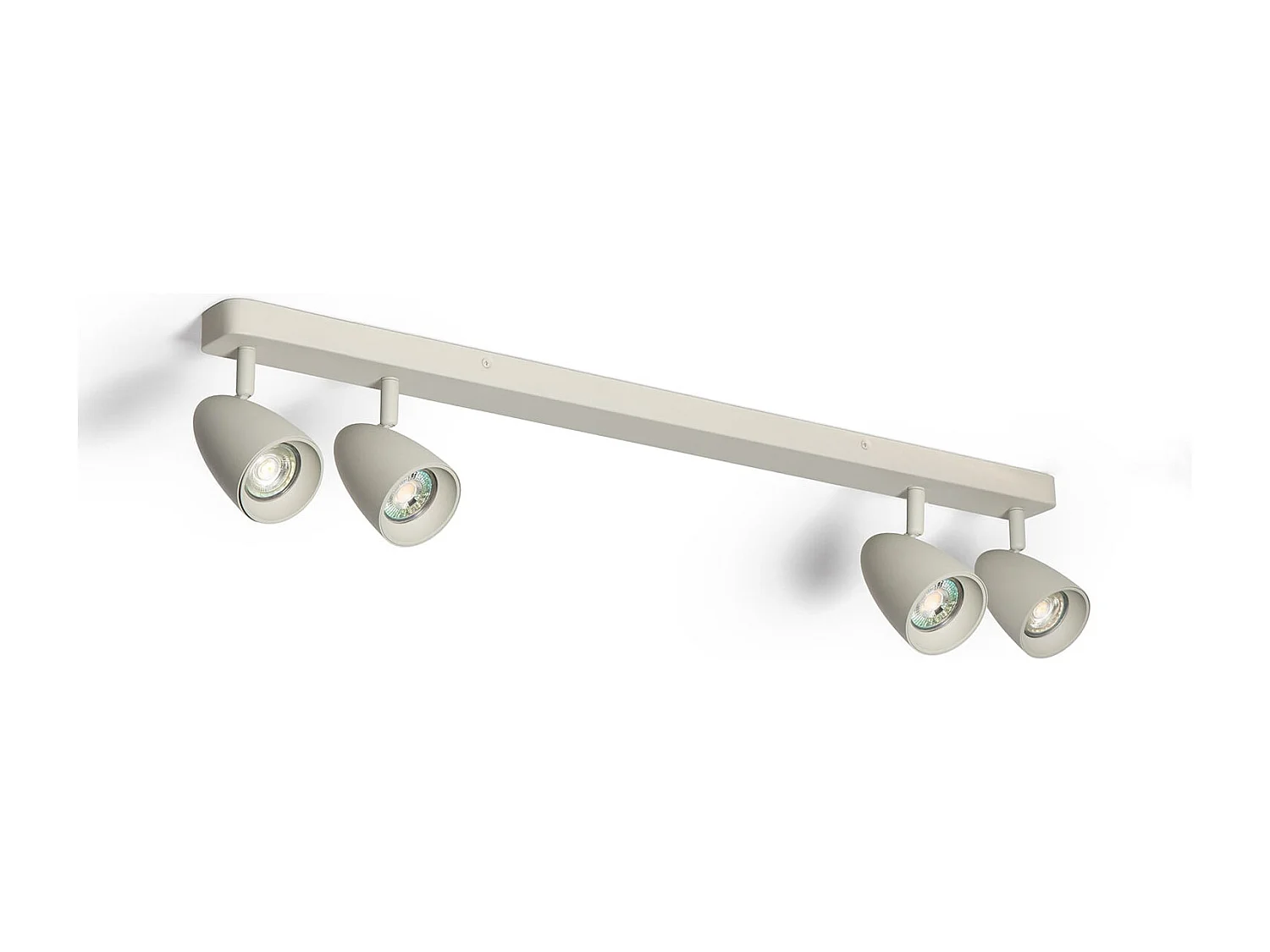 Applique Alluminio Rettangolare Adrien 4 Faretti Grigio Pietra