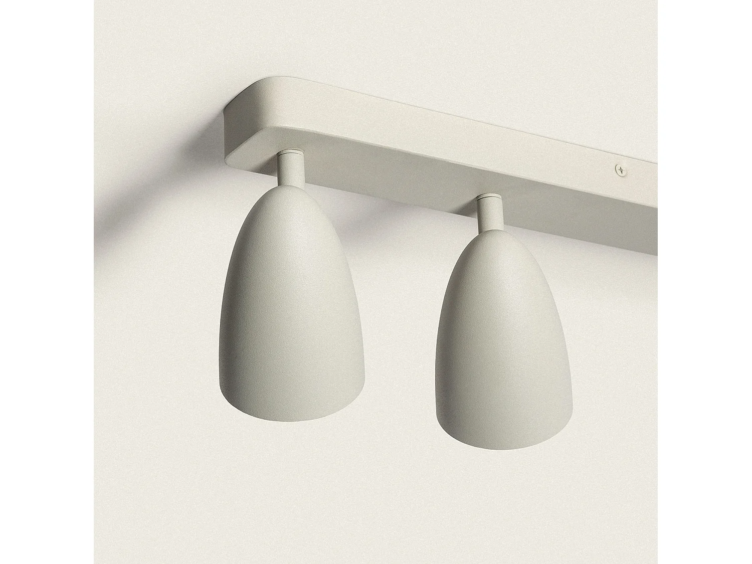 Applique Alluminio Rettangolare Adrien 4 Faretti Grigio Pietra