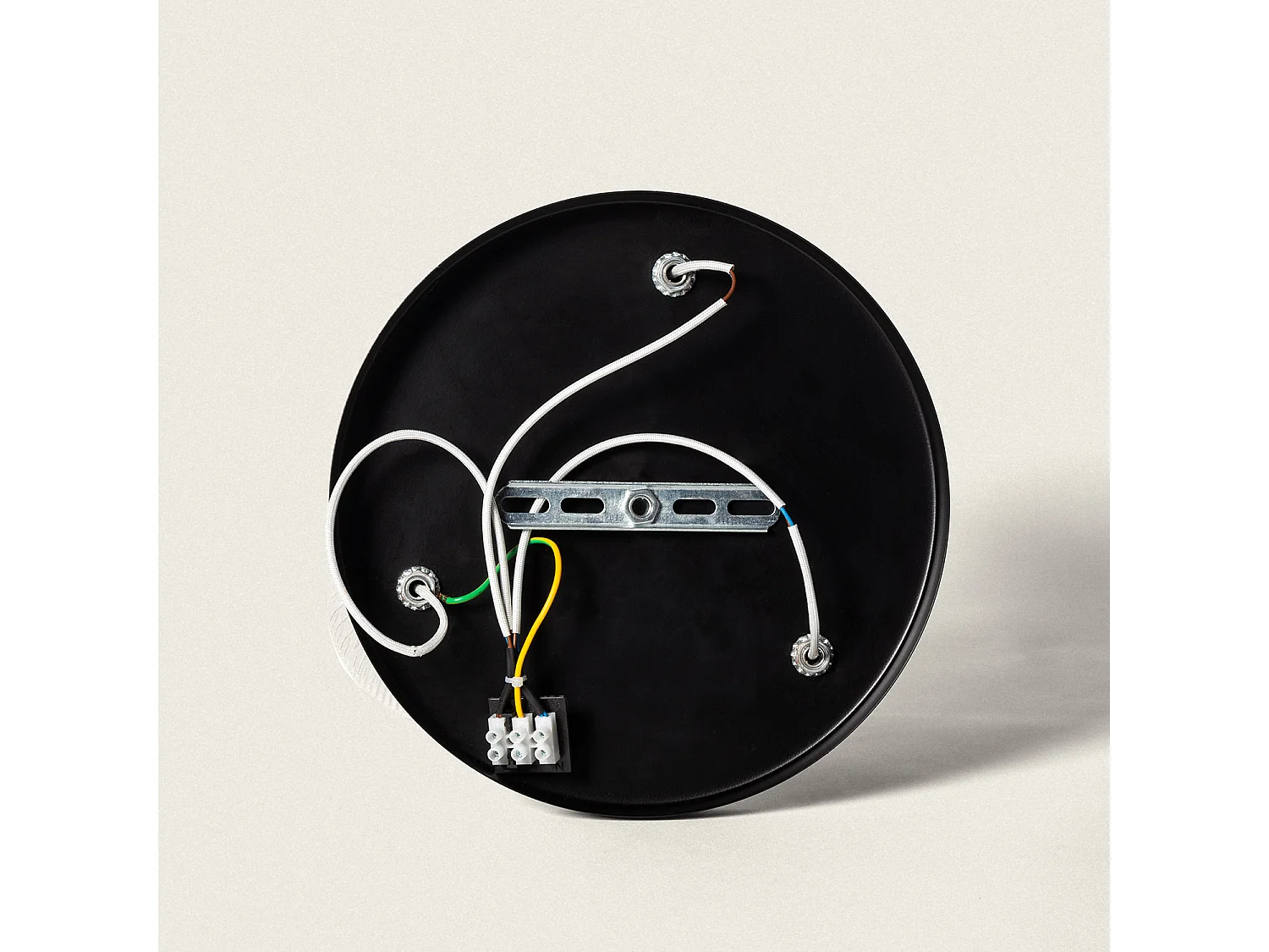 Plafonnier Métal et Verre Aron 3 Spots Noir