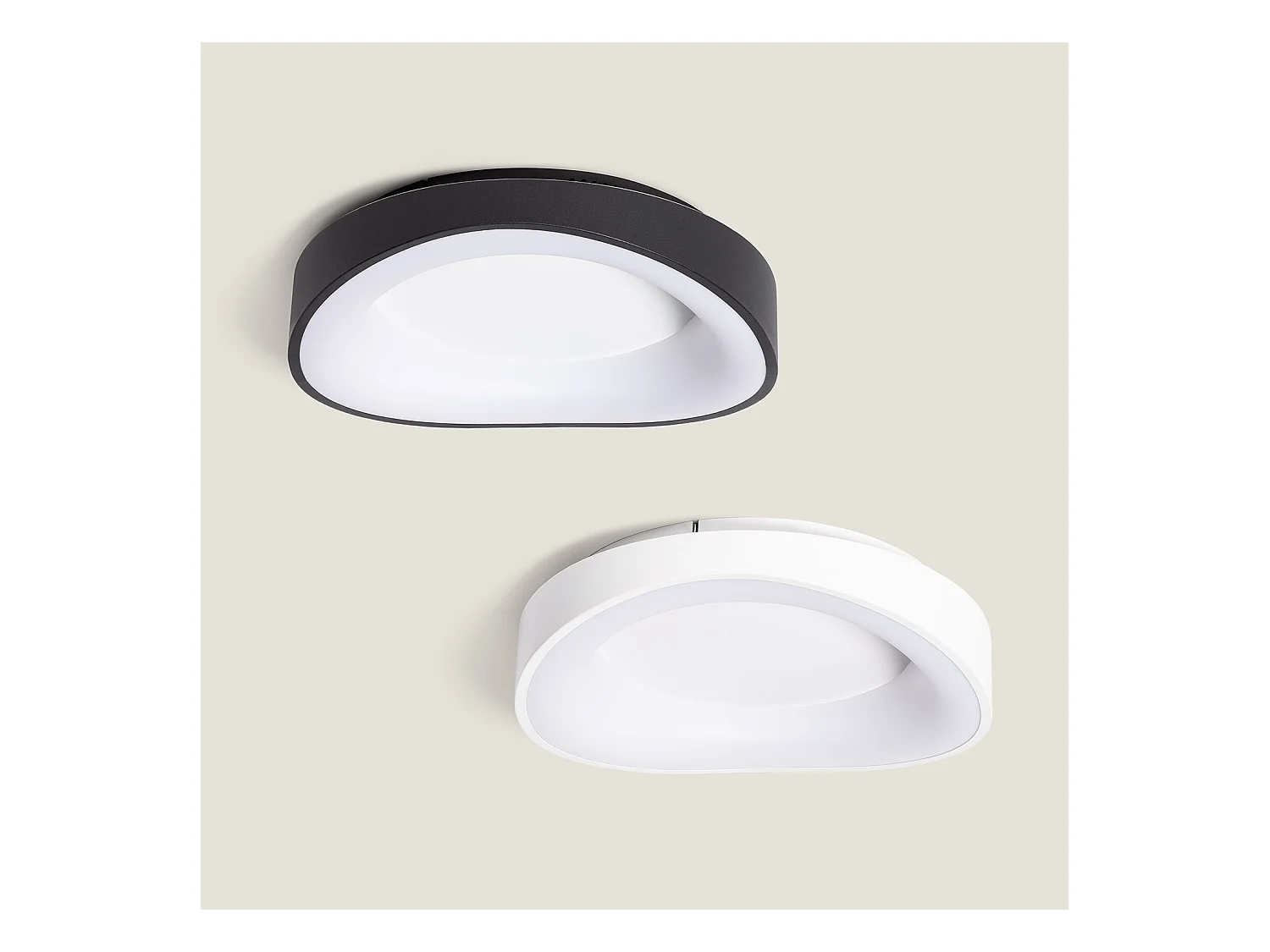 Plafoniera LED 17W Circolare Ø400 mm CCT Selezionabile Unay Nero
