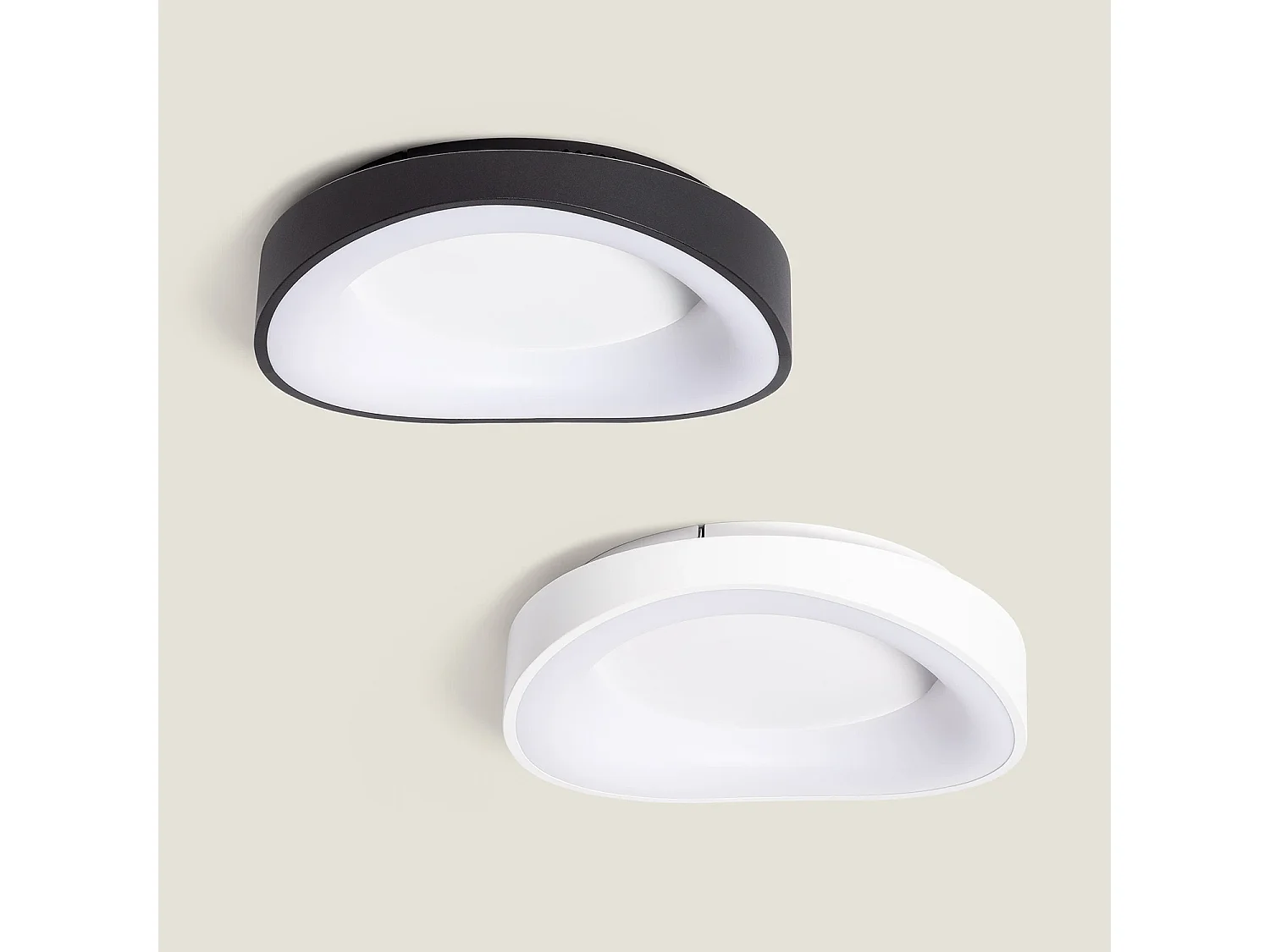 Plafoniera LED 17W Circolare Ø400 mm CCT Selezionabile Unay Nero