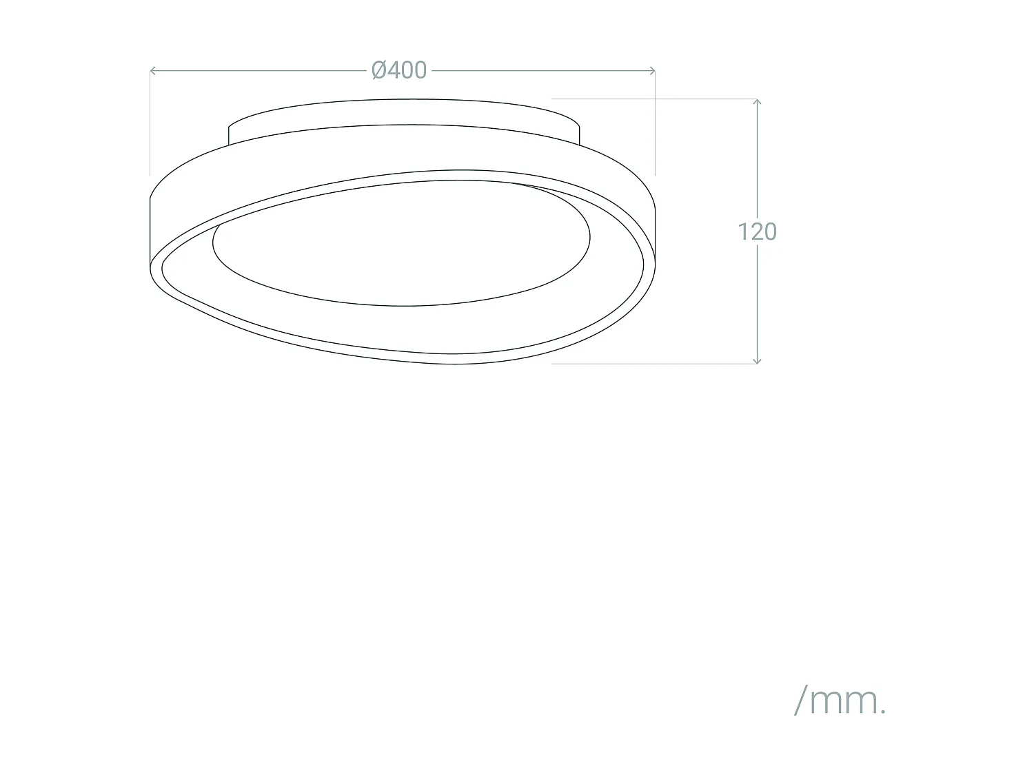 Plafoniera LED 17W Circolare Ø400 mm CCT Selezionabile Unay Nero
