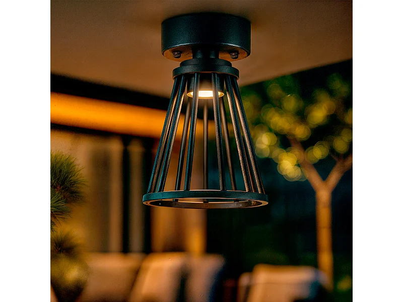 Lámpara de Techo Exterior LED 6W Aluminio Bradda Negro