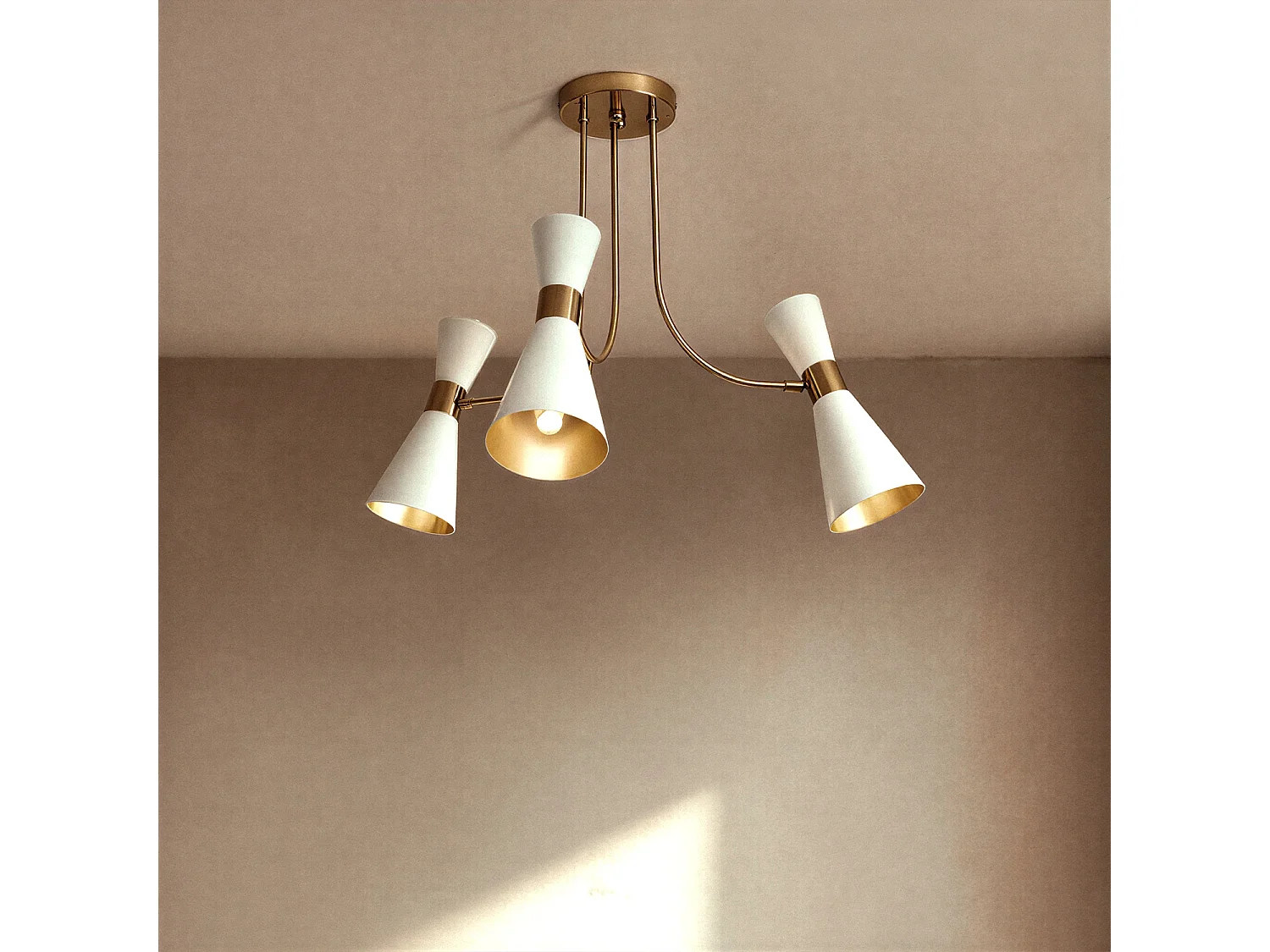 Lampada da Soffitto Alluminio 3 Faretti Jigger Bianco