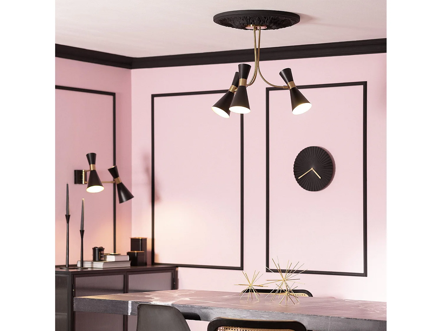 Lampada da Soffitto Alluminio 3 Faretti Jigger Bianco