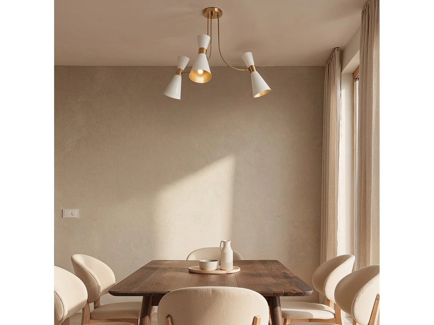 Lampada da Soffitto Alluminio 3 Faretti Jigger Bianco