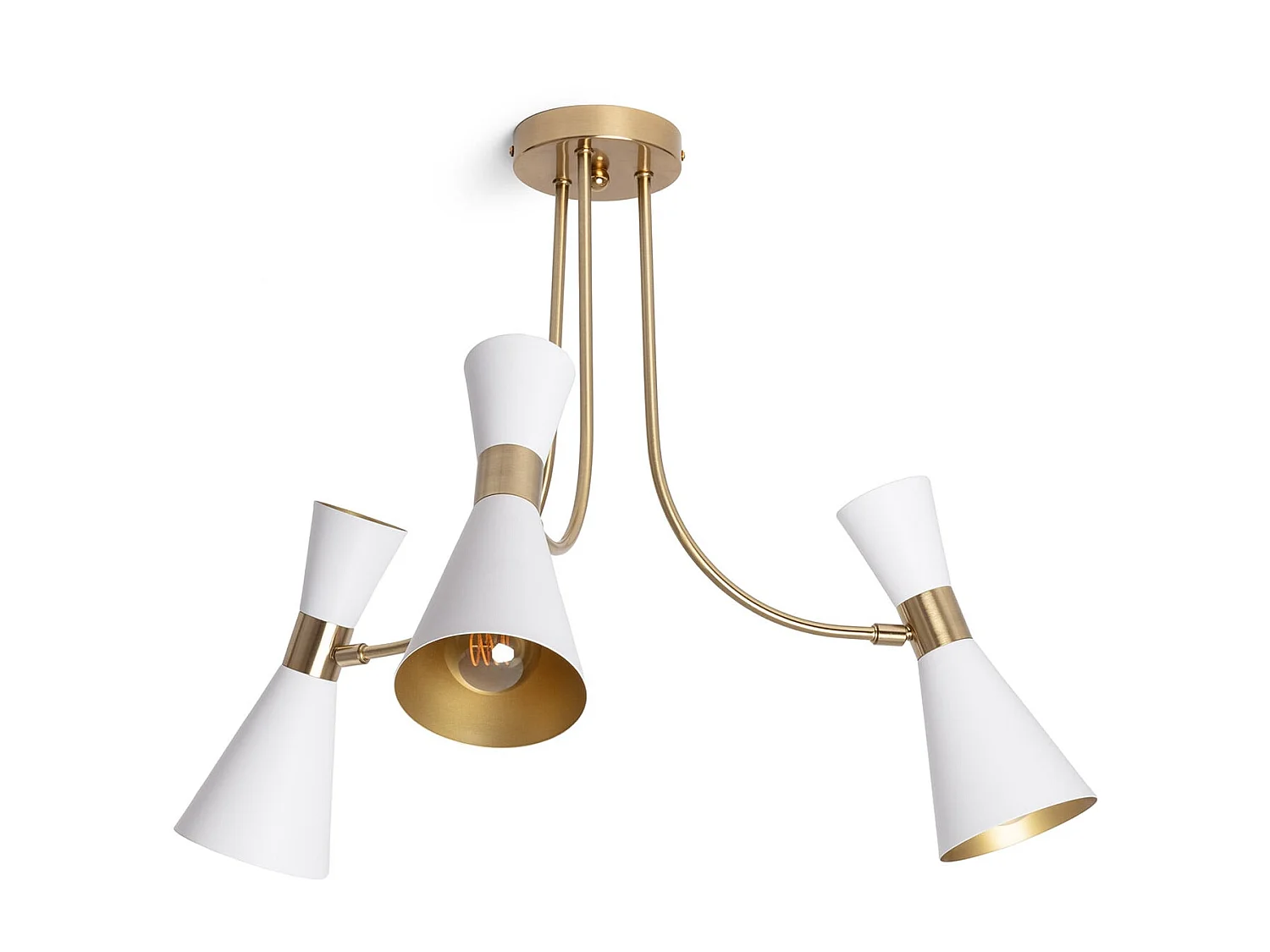 Lampada da Soffitto Metallo 3 Faretti Jigger Bianco