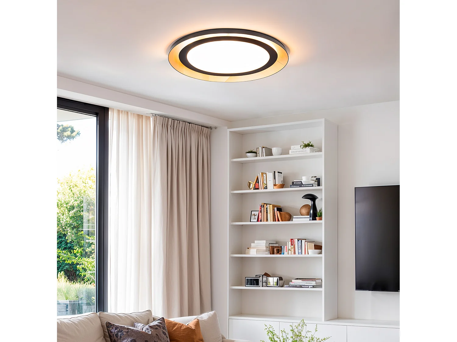 Plafonnier LED 30W Métal Bombalot Noir mat