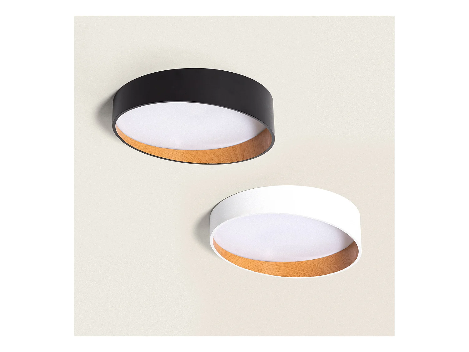 Plafoniera LED 28W Circolare Ø400 mm CCT Selezionabile Liam Nero