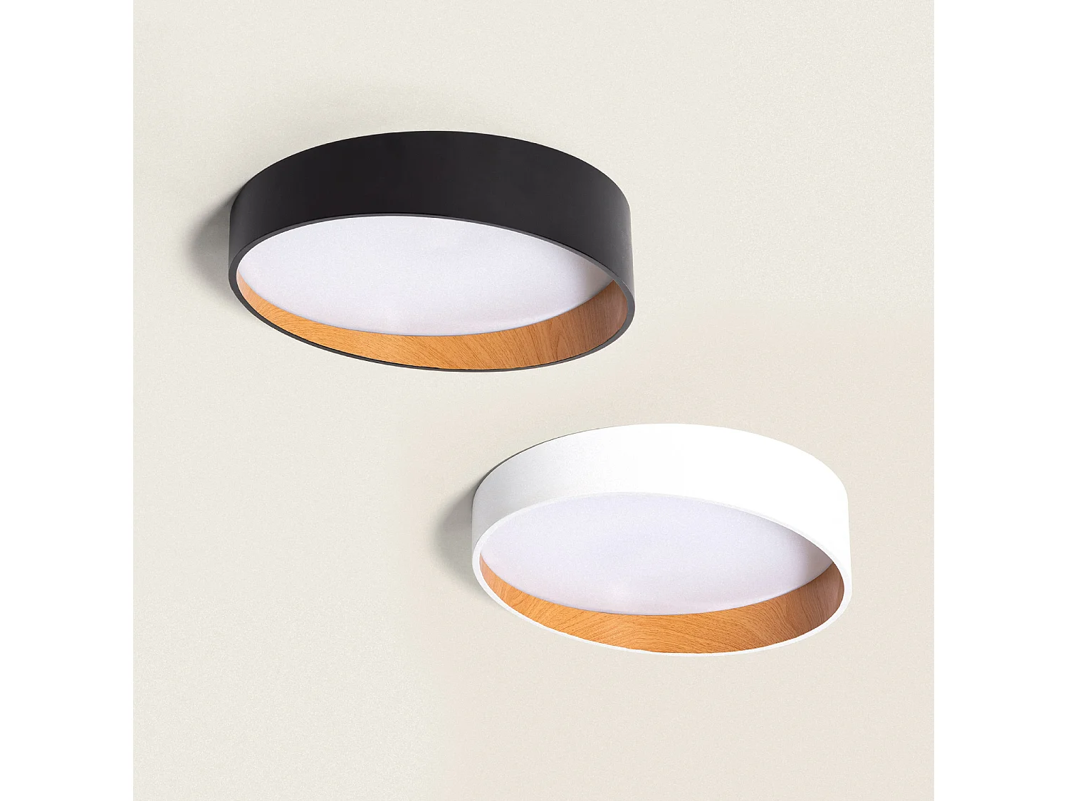 Plafonnier LED 28W Rond Ø400 mm CCT Sélectionnable Liam Noir