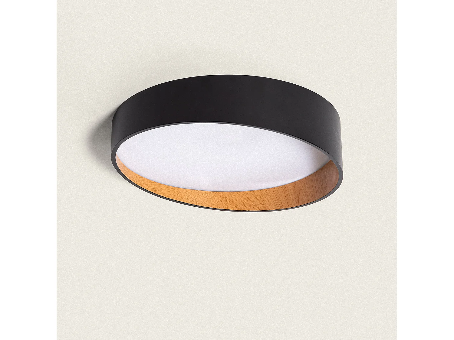 Plafonnier LED 28W Rond Ø400 mm CCT Sélectionnable Liam Noir