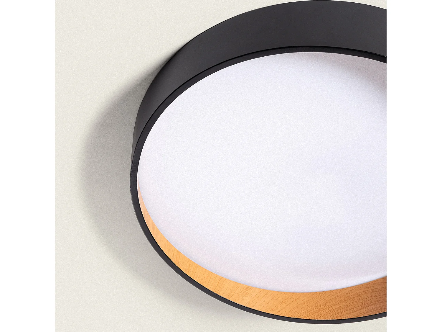 Plafonnier LED 28W Rond Ø400 mm CCT Sélectionnable Liam Noir