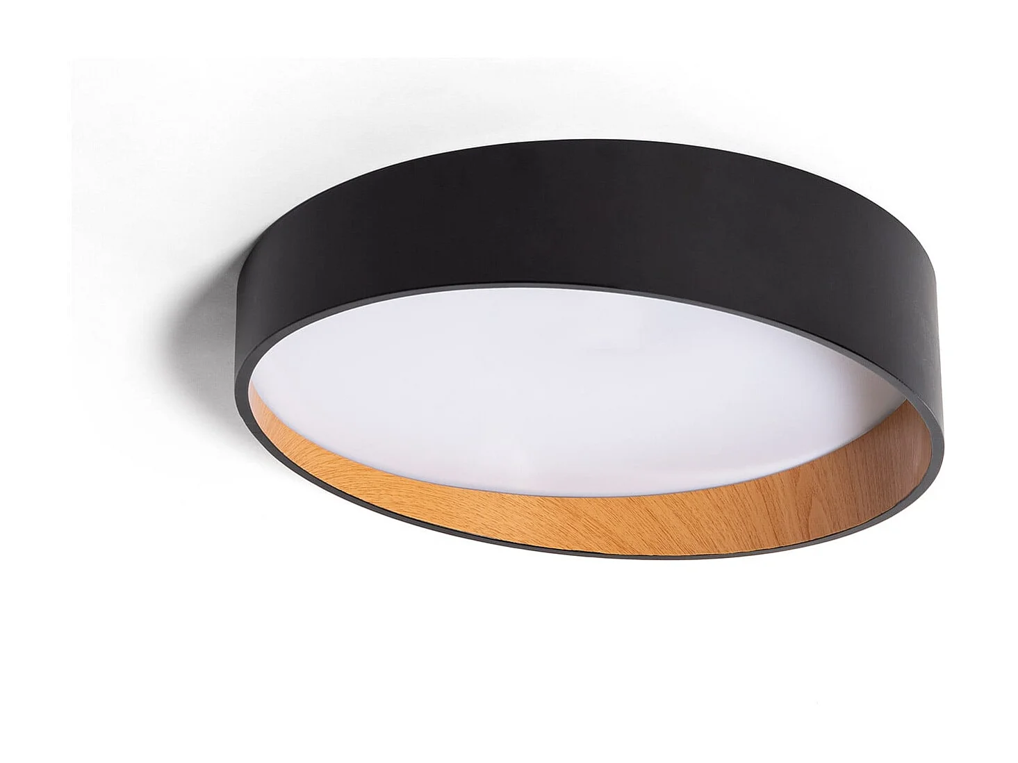 Plafoniera LED 28W Circolare Ø400 mm CCT Selezionabile Liam Nero