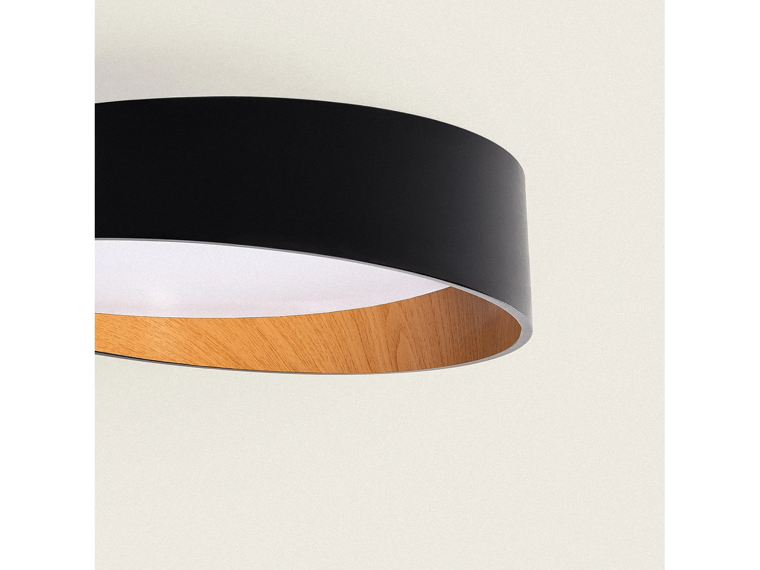 Plafoniera LED 28W Circolare Ø400 mm CCT Selezionabile Liam Nero