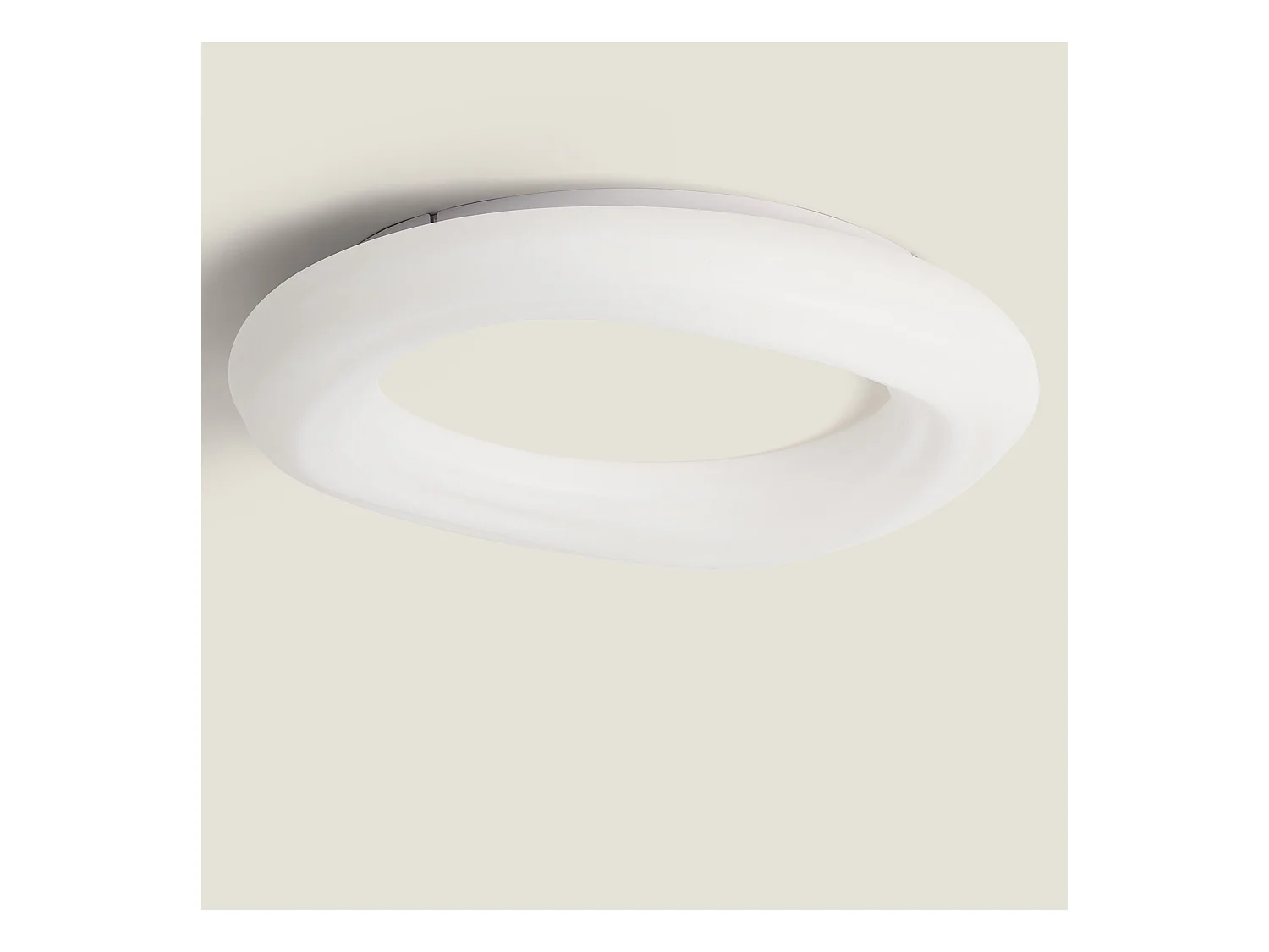 Plafonnier LED 48W Rond Métal Ø550 mm Kate  Blanc