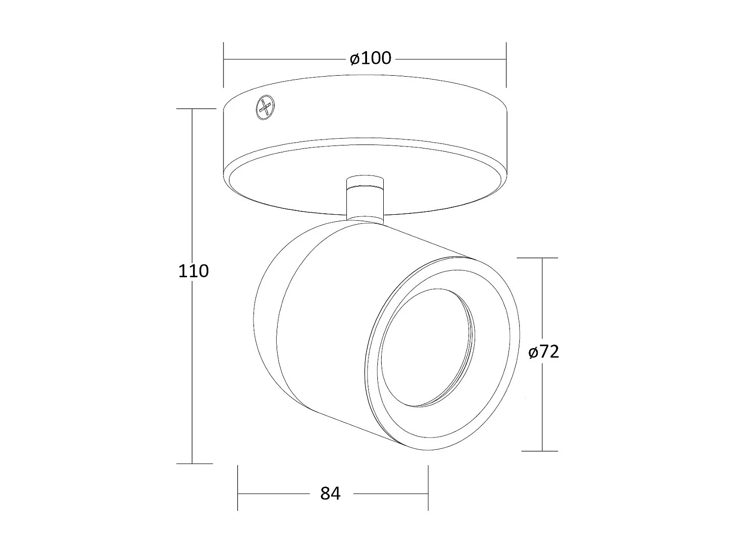 Aplique Orientable Aluminio 1 Foco Caleb Negro