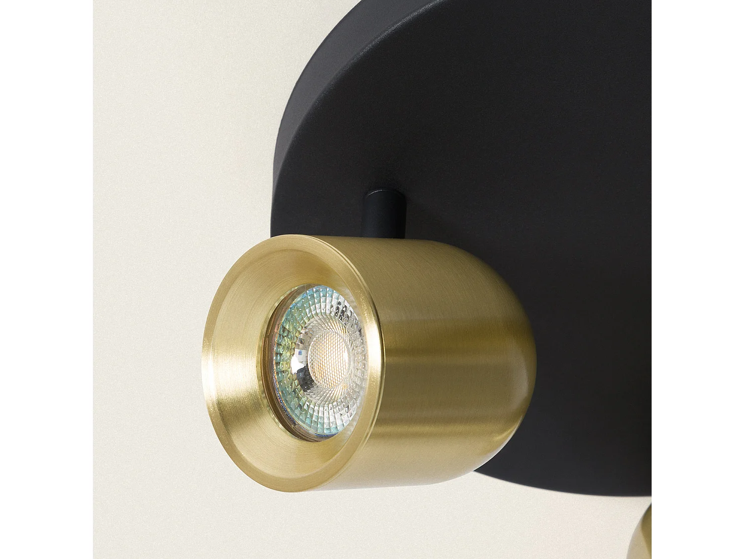 Plafonnier Rond Orientable Aluminium 3 Spots Caleb Doré