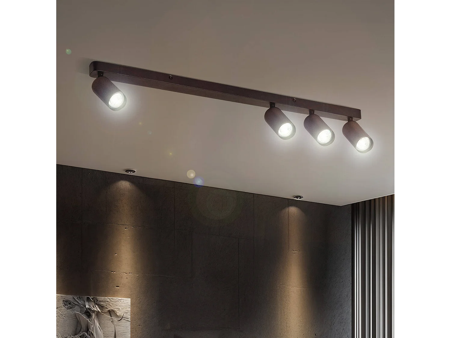 Plafonnier Aluminium Breixo 4 Spots Bronze