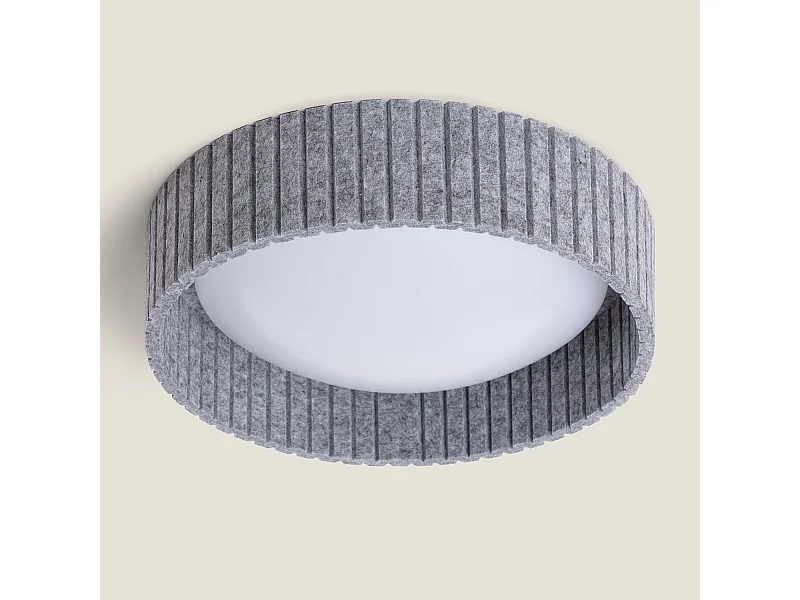 Plafoniera LED 18W Circolare Feltro Ø400 mm CCT Selezionabile Kaptyn Grigio