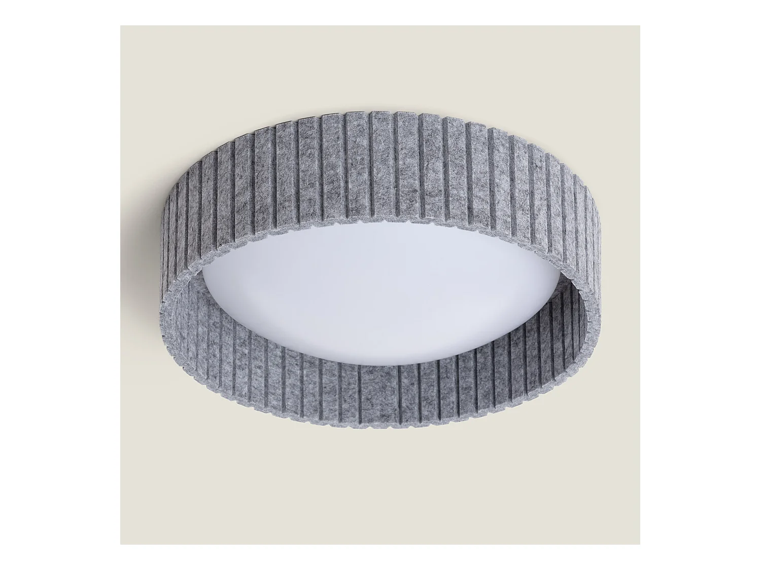 Plafonnier LED 18W Rond Feutre Ø400 mm CCT Sélectionnable Kaptyn Gris