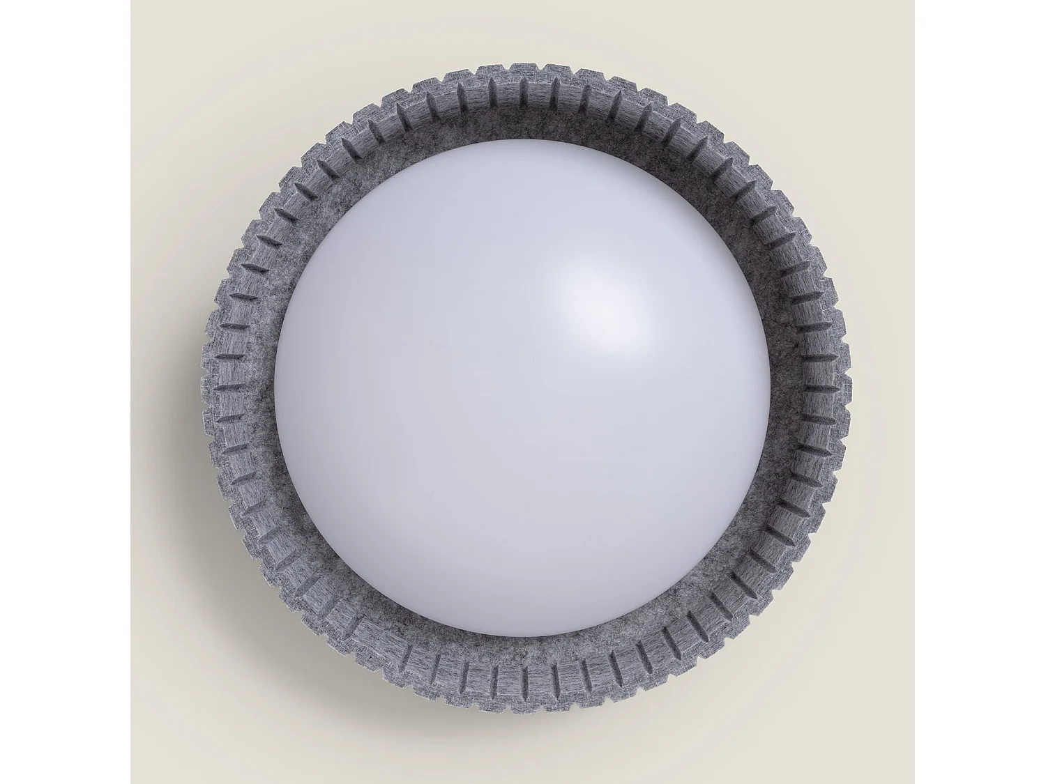 Plafonnier LED 18W Rond Feutre Ø400 mm CCT Sélectionnable Kaptyn Gris