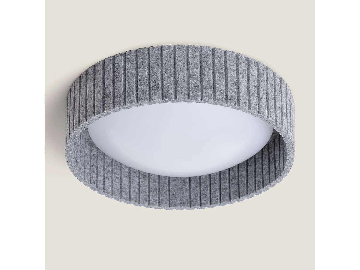 Plafonnier LED 18W Rond Feutre Ø400 mm CCT Sélectionnable Kaptyn Gris