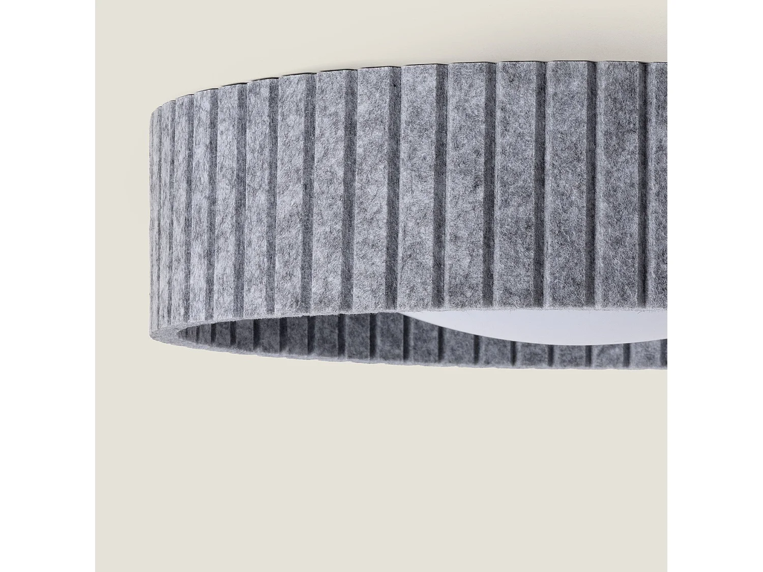 Plafonnier LED 18W Rond Feutre Ø400 mm CCT Sélectionnable Kaptyn Gris