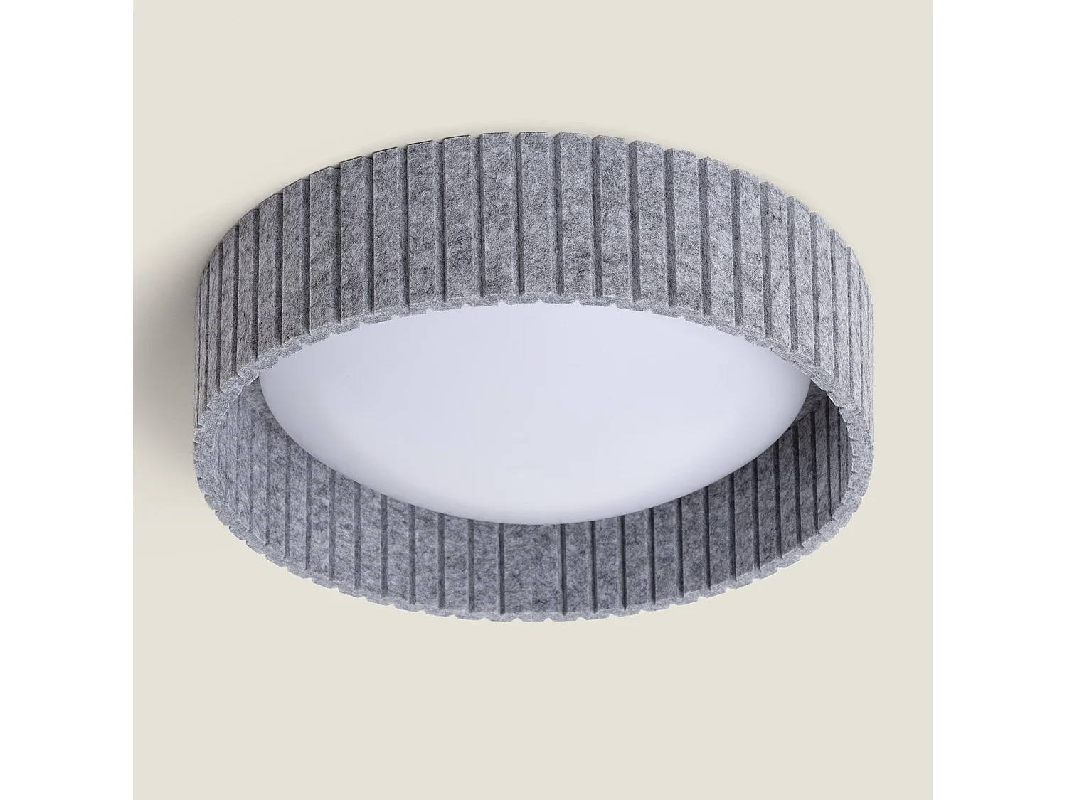 Plafón LED Acústico 18W Circular Fieltro Ø400 mm CCT Seleccionable Kaptyn Gris