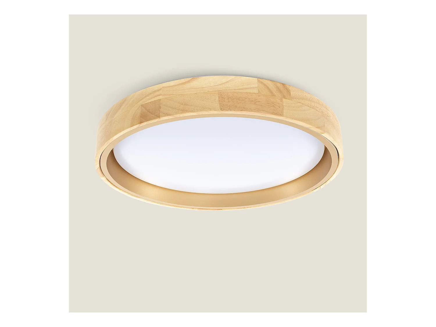 Plafonnier LED 24W Rond Métal Ø400 mm Lunder Doré