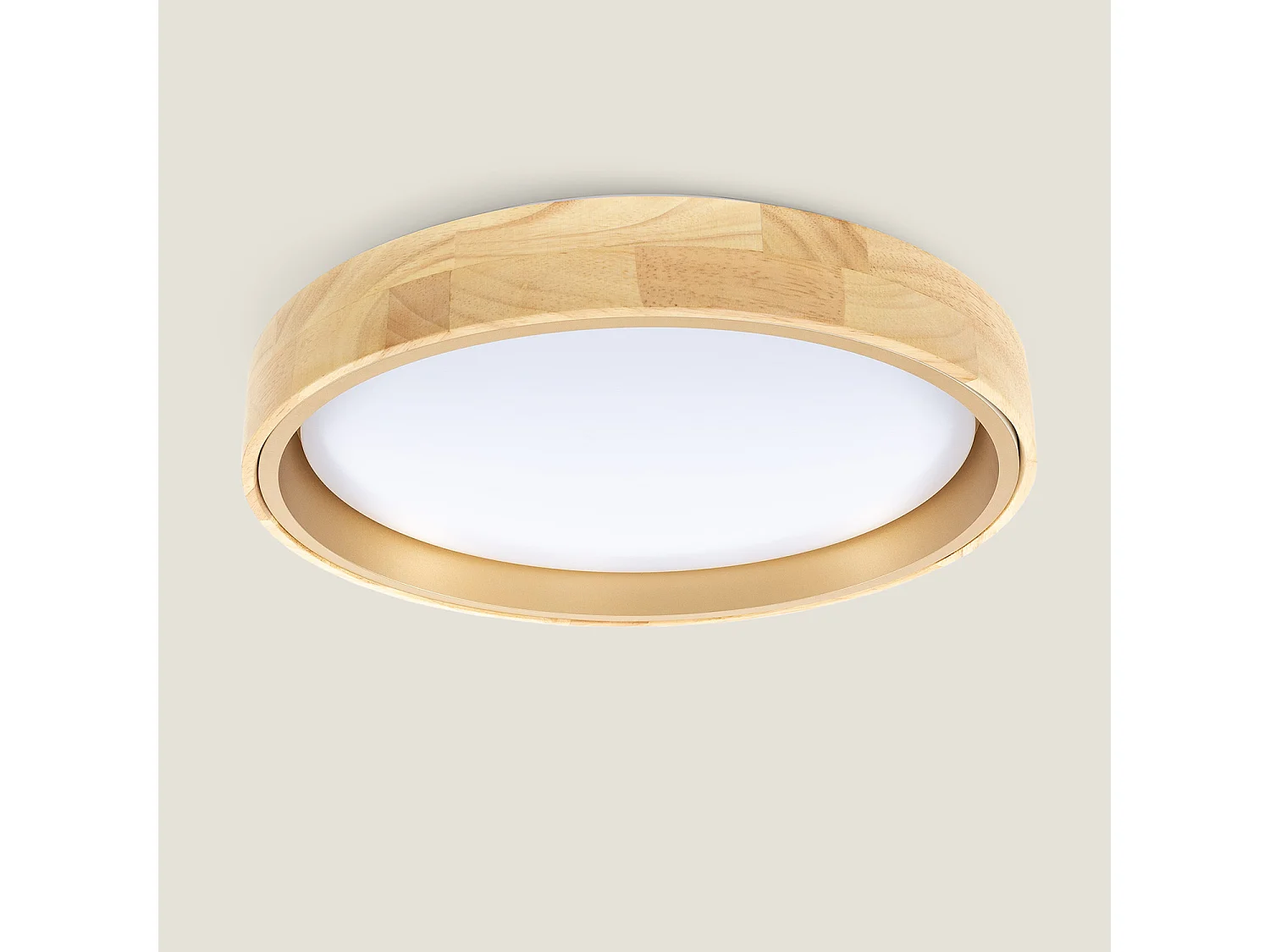 Plafonnier LED 24W Rond Métal Ø400 mm Lunder Doré