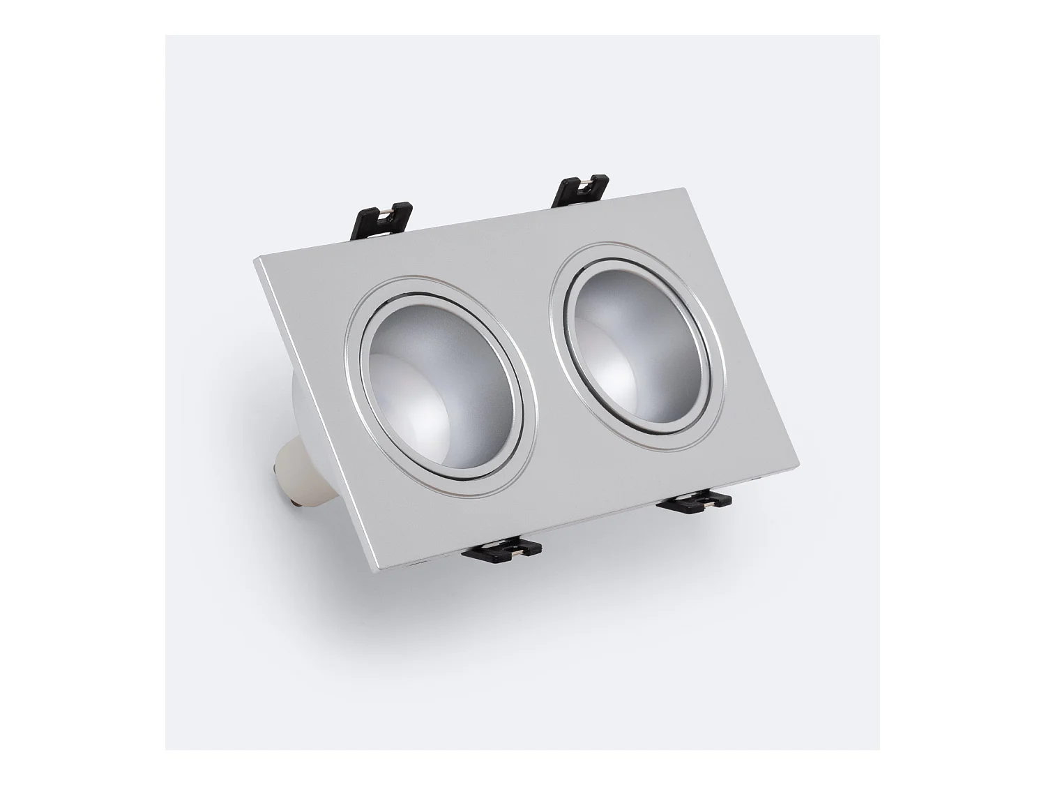Foco Downlight Cuadrado Basculante GU10 6W Corte 75x150 mm PC No Flicker 6000K Plateado Blanco Frío