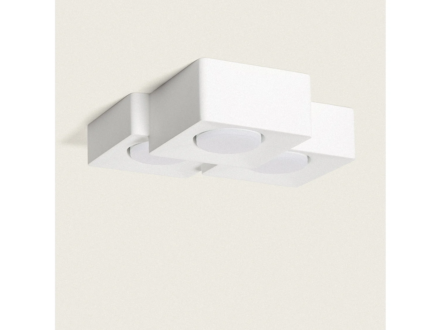 Aplique de Techo Yeso 3 Focos Quman Blanco