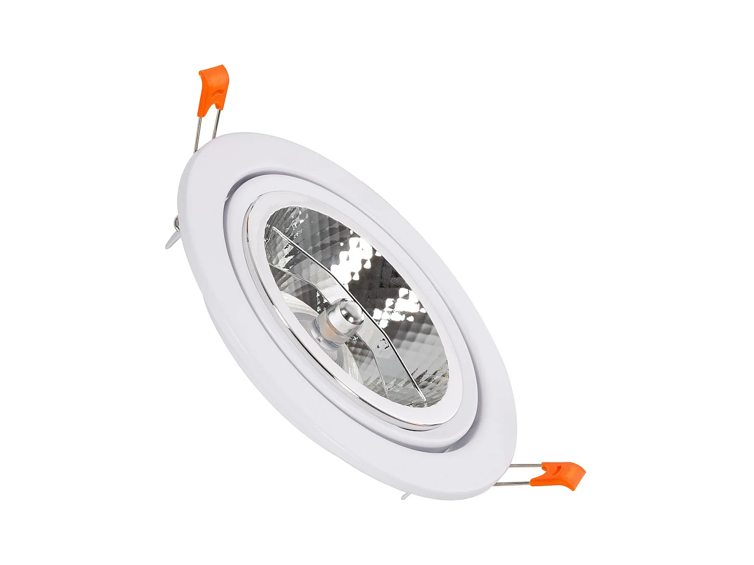Faretto Downlight LED 12 W Orientabile Circolare AR111 Foro Ø120 mm No Flicker 3000K Bianco Caldo
