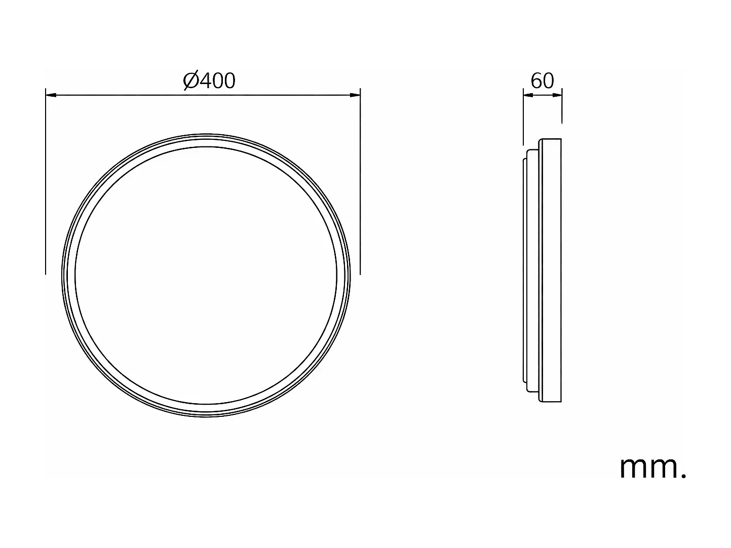 Plafonnier LED 24W Rond Métal Ø400 mm Marstal Doré