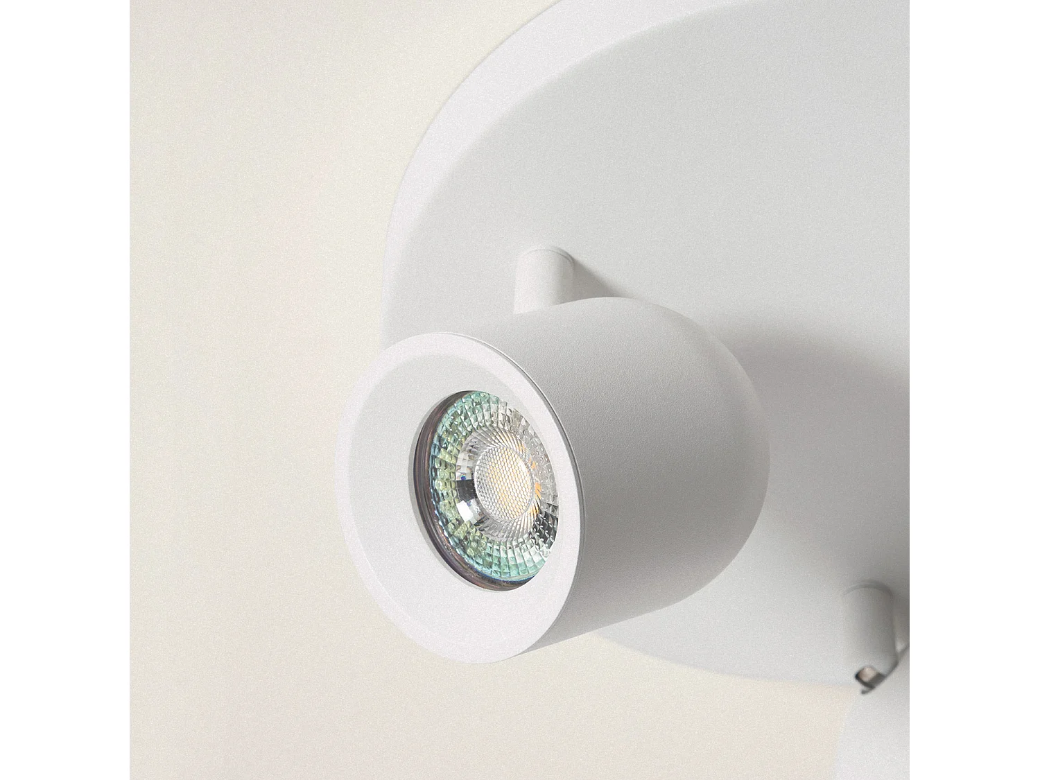 Plafonnier Rond Orientable Aluminium 3 Spots Caleb Blanc