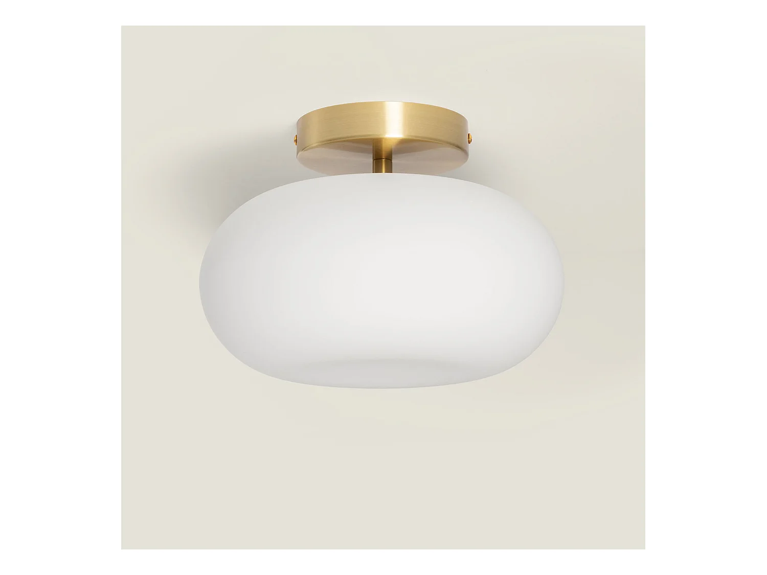 Plafonnier LED 9W Métal et Verre Keyla Doré