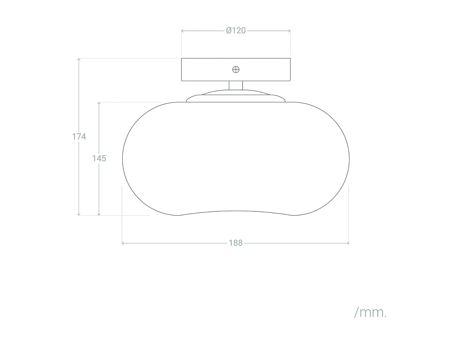 Plafonnier LED 9W Métal et Verre Keyla Doré
