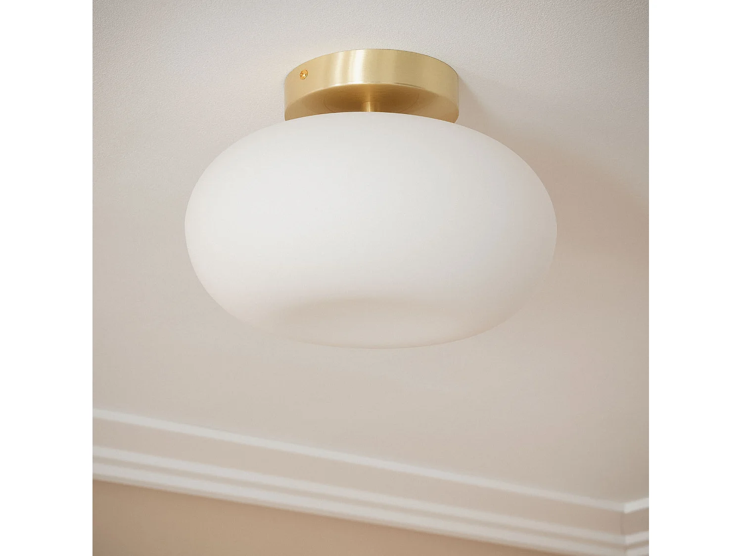 Plafonnier LED 9W Métal et Verre Keyla Doré