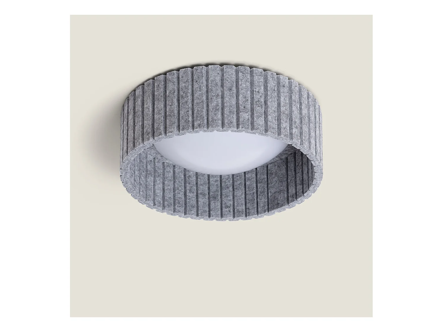 Plafonnier LED 9W Rond Feutre Ø300 mm CCT Sélectionnable Gris